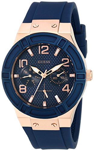 GUESS Women's Stainless Steel Silicone Casual Watch
