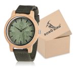 BOBO BIRD Unisex Bamboo Wooden Watch for Men and Women Analog Quartz