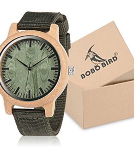 BOBO BIRD Unisex Bamboo Wooden Watch for Men and Women Analog Quartz