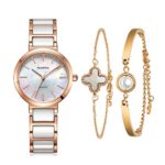 MAMONA Women's Watch and Bracelet Gift Set Rose Gold