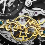 Stührling Original Automatic Watch for Men Skeleton Watch Dial, Dual Time