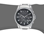 Armani Exchange Men's AX2092 Silver Watch – 45mm Analog Quartz, 165ft Waterproof