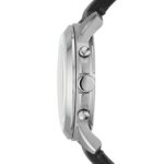 Fossil Men's Grant, Stainless Steel with Black Leather Strap Watch