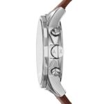 Armani Exchange Men's AX2501 Brown Leather Watch – Blue Dial, 44mm Stainless Steel Case, 50m Waterproof