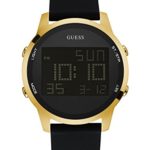 GUESS Men's Quartz Metal and Silicone Casual Watch, Color:Black