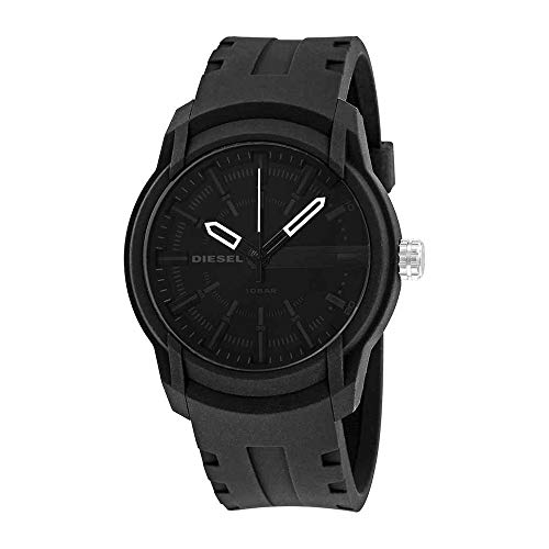 Diesel Men's Armbar Silicone Casual Watch, Color: Black