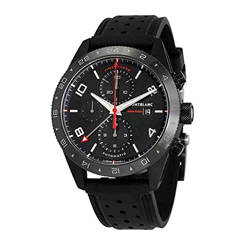 Montblanc TimeWalker Black Dial Mens Chronograph Leather Watch 116101