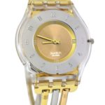 Swatch Women's Quartz Stainless Steel Gray And Pink Dial Watch