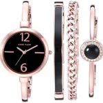Anne Klein Women's Rose Gold-Tone Bangle Watch and Bracelet Set
