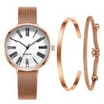 MAMONA Women’s Mesh Rose Gold Strap Watch
