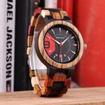 BOBO BIRD Men’s Colorful Wooden Watch with Date Display – Lightweight Handmade Quartz Luxury Wristwatch for Men