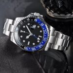 Fanmis Glass Blue and Black Ceramic Bezel Men's Automatic Watch