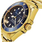 Henry Jay Men’s 23K Gold Plated Stainless Steel Aquamaster Dive Watch 100M