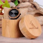 BOBO BIRD Men’s Retro Zebra Wooden Watch – Large Quartz Watch with Black Face & Wooden Band