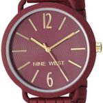 Nine West Women's Burgundy Rubberized Bracelet Watch