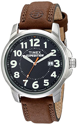 Timex Men's Expedition Metal Field Brown Leather Strap Watch