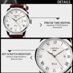 Classic Casual Men’s Quartz Watch with Roman Numerals and Waterproof Leather Band – Aposon Business Watch