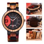 BOBO BIRD Men’s Colorful Wooden Watch with Date Display – Lightweight Handmade Quartz Luxury Wristwatch for Men