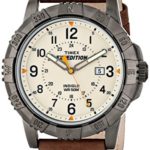 Timex Men's Expedition Rugged Metal Brown/Natural Leather Strap Watch