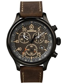 Timex Men’s Expedition Rugged Black/Brown Leather Strap Watch