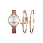 MAMONA Women's Mesh Band Watch Rose Gold Stainless Steel