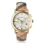 Burberry Women's The City White Plaid Leather Watch