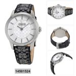 Elegance Redefined: COACH Women's Signature Strap Watch in Silver/Black