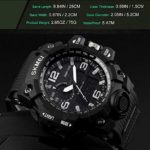 Aposon Men's Analog Sports Watch – Military Wrist Watch with Dual Dial, LED Backlight, Water Resistant & Two Timezones