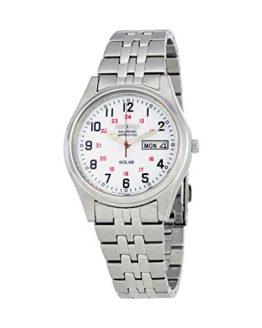 Seiko Men's SNE045 Solar White Dial Watch