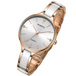 MAMONA Women's Quartz Simple Dress White and Rose Gold Watch