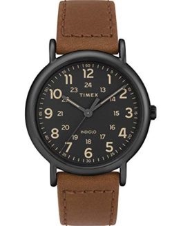 Timex Men's Weekender 40 Brown/Black Two-Piece Leather Strap Watch