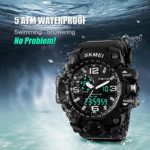 Aposon Men's Analog Sports Watch – Military Wrist Watch with Dual Dial, LED Backlight, Water Resistant & Two Timezones