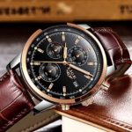 Watches Mens,Analog Quazrt Waterproof Watch Leather