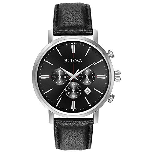 Bulova Men's Quartz Stainless Steel and Leather Casual Watch