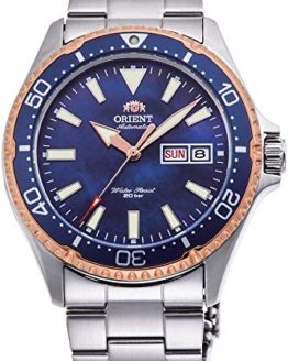 Orient Ray Mechanical Sports 200M Rose Gold Coral Blue Dial Watch