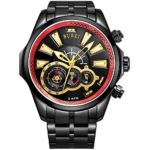 BUREI Men's Luminous Hands Chronograph Analog Watch