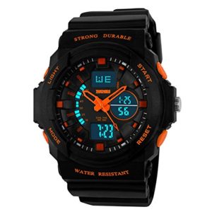 Aposon Mens Dual Time Outdoor Digital Analog Quartz Waterproof Wrist Sport