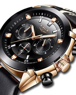 LIGE Watches for Men Sports Chronograph Waterproof Analog Quartz