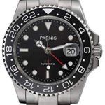 Fanmis Ceramic Black Mechanical Ladies Men's Silver Steel Watch