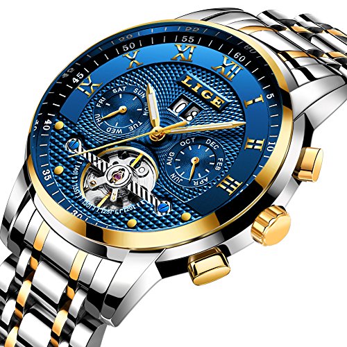 Mens Watches Top Brand Luxury LIGE Automatic Mechanical Watch