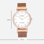 Ladies Quartz Stainless Steel Watch Set- Rose Gold Women Watch
