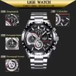 Mens Watches Full Steel Waterproof Sport Analog Quartz Watch Men