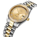 BUREI Unisex Classic Analog Quartz Wrist Watch Gold Dial