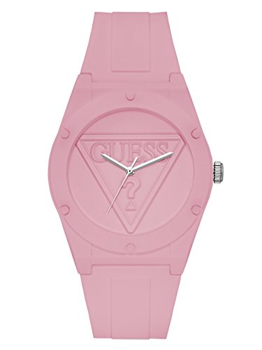 GUESS Quartz Rubber and Silicone Casual Watch Color Light Pink