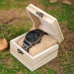 BOBO BIRD Men’s Ebony Wooden Luxury Watch with Metal Strap – Quartz Chronograph & Date Display