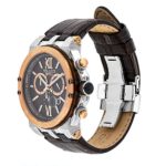 Mulco Nefesh Iconic Quartz Chronograph Unisex Watch with Rose Gold Accents – Stylish Leather Band & Water Resistant Design