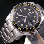 Fanmis Black Dial Yellow Automatic Mechanical Men's Womens Watch