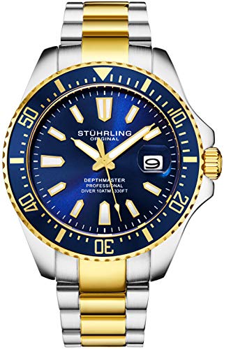 Stuhrling Original Mens Watch - Gold Tone and Stainless Steel Bracelet Watch