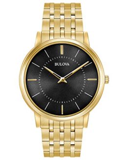 Bulova Men's Quartz Stainless Steel Casual Watch, Color:Gold-Toned