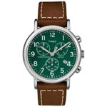 Timex Men's Weekender Chrono Brown/Green Two-Piece Leather Strap Watch